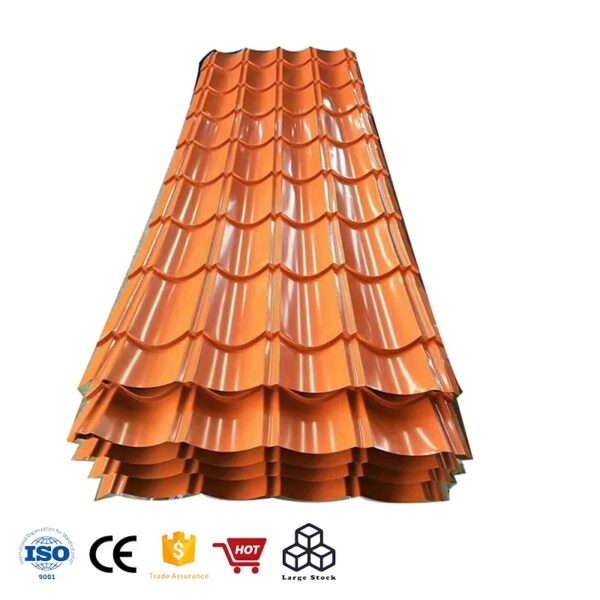 Z90 Z275 color coated corrugated steel roofing sheet 22 26 28 gauge dark green corrugated steel roof sheets - Image 5