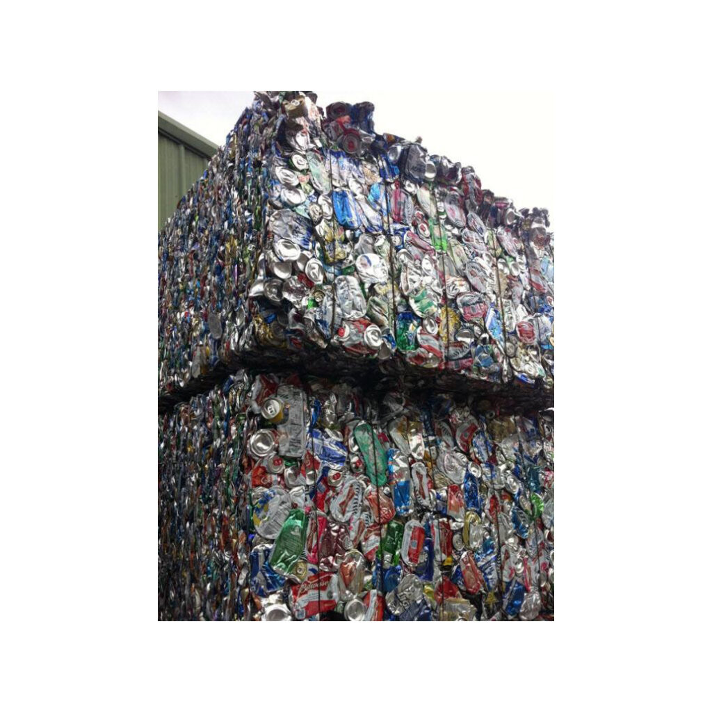 Clean and compressed aluminum UBC scrap for metal recovery and reuse
