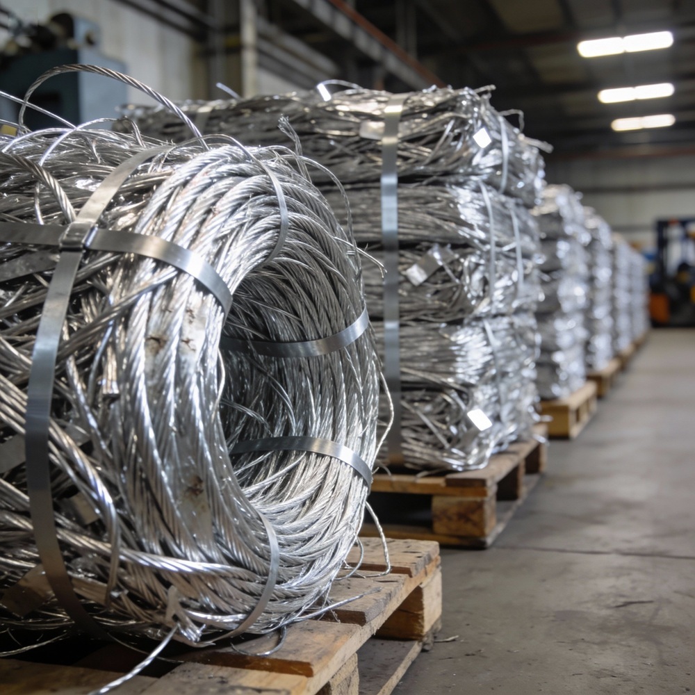 6063 Bright Aluminum Wire Scrap Clean Compressed Bales Low Impurity Metal for Smelting Factories
