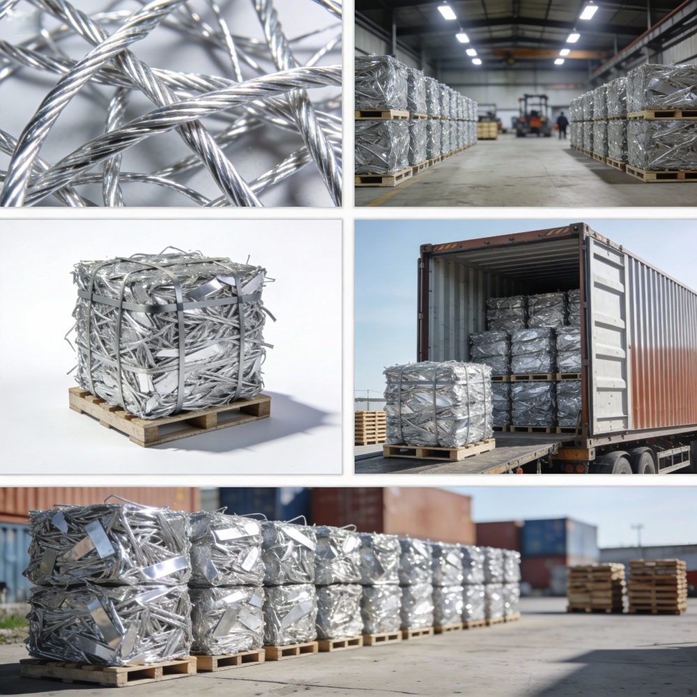 6063 Bright Aluminum Wire Scrap Clean Compressed Bales Low Impurity Metal for Smelting Factories - Image 2