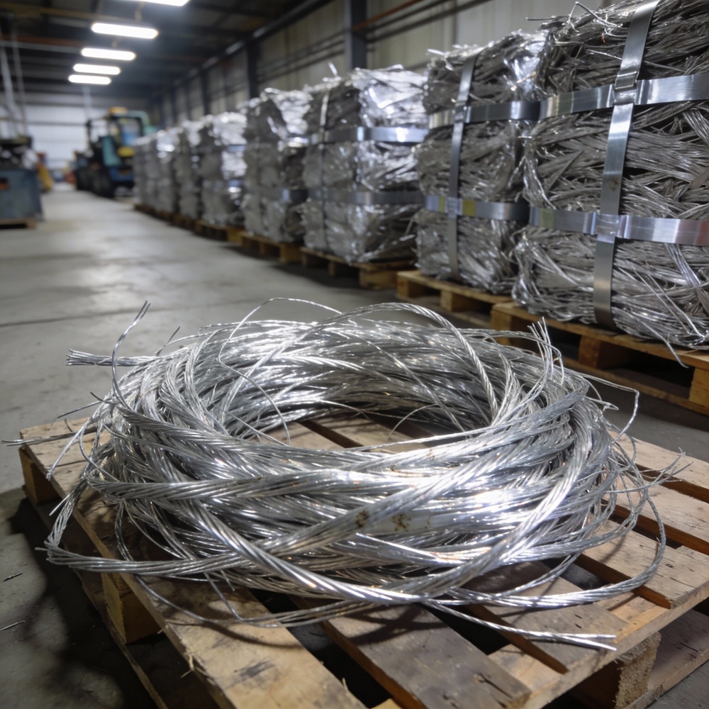 6063 Bright Aluminum Wire Scrap Clean Compressed Bales Low Impurity Metal for Smelting Factories - Image 4